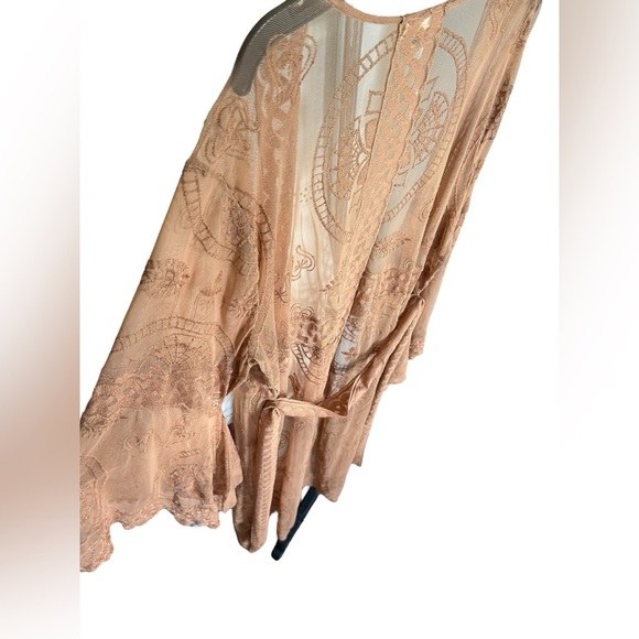 Festi Maxi Lace Kimono Tan 1X - Picture 5 of 12